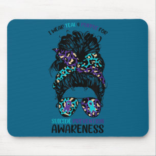 I Wear Teal &amp; Purple For Suicide Prevention Aw Mouse Pad
