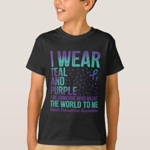 I Wear Teal & Purple For Suicide Prevention Aw T-Shirt