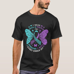 I Wear Teal & Purple For Suicide Prevention Aw T-Shirt