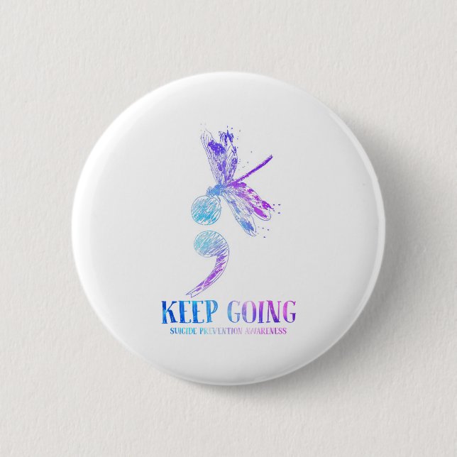 I Wear Teal &amp; Purple Suicide Prevention Awaren Button (Front)