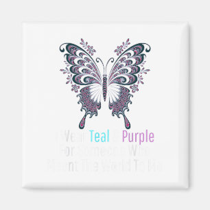 I Wear Teal And Purple Butterfly Suicide Preventio Magnet