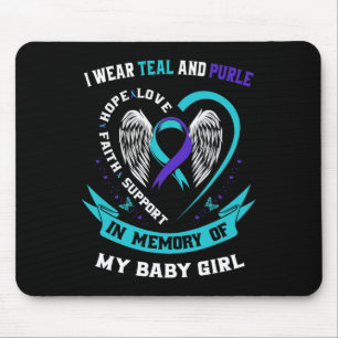 I Wear Teal And Purple By Suicide Awareness Ribbon Mouse Pad