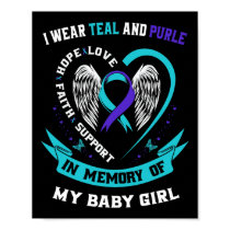 I Wear Teal And Purple By Suicide Awareness Ribbon Poster