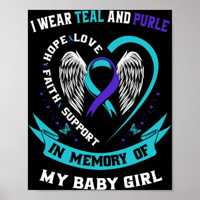 I Wear Teal And Purple Byby Suicide Prevention Awa Poster (Front)