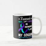 I Wear Teal And Purple Cousin Suicide Prevention A Coffee Mug<br><div class="desc">I Wear Teal And Purple Cousin Suicide Prevention Awareness</div>