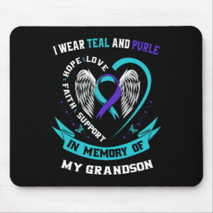 I Wear Teal and Purple For My Grandson Suicide Awa Mouse Pad
