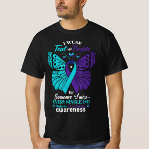 I Wear Teal And Purple For Someone I Love Suicide T-Shirt