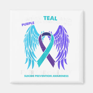 I Wear Teal And Purple For Someone I Miss Teal Pur Magnet