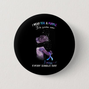 I Wear Teal And Purple For Suicide Prevention Awar Button