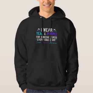 I Wear Teal And Purple For Suicide Prevention Awar Hoodie