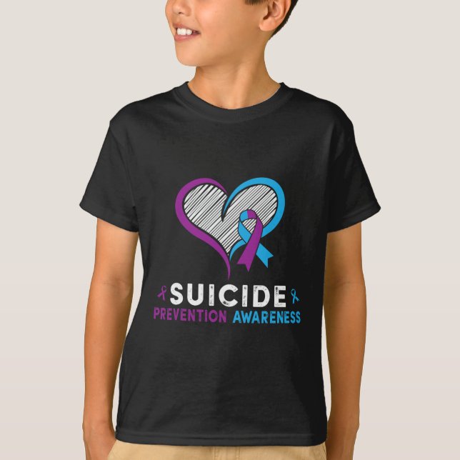 I Wear Teal And Purple For Suicide Prevention Awar T-Shirt (Front)