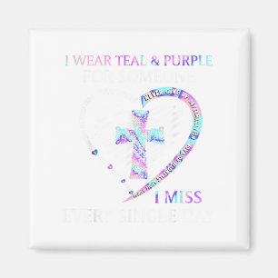 I Wear Teal And Purple Suicide Awareness Ribbon Cr Magnet