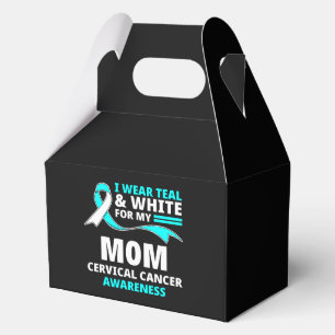 I Wear Teal And White My Mom Cervical Cancer  Favor Boxes