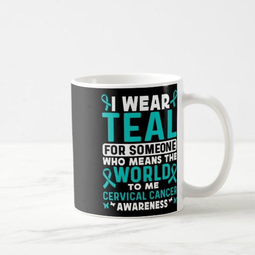 I Wear Teal For Cervical Cancer Awareness Cervical Coffee Mug