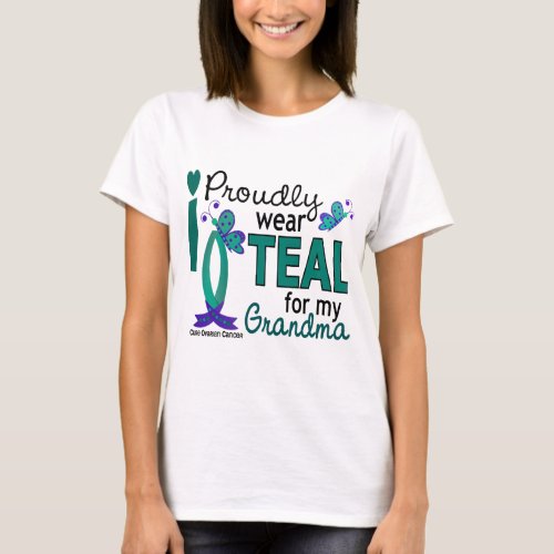 I Wear Teal For My Grandma 27 Ovarian Cancer T_Shirt