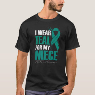 I Wear Teal For My Niece PTSD Awareness Feather T-Shirt