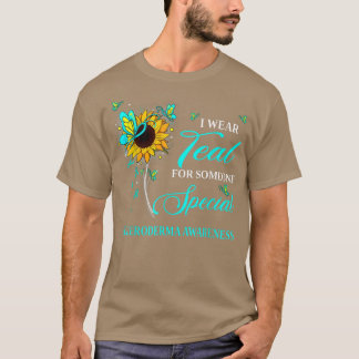 I Wear Teal For Scleroderma Awareness Sunflower T-Shirt
