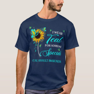I Wear Teal For Seual Assault Awareness Sunflower T-Shirt