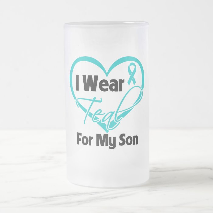 I Wear Teal Heart Ribbon For My Son Mug