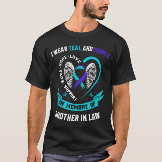 I Wear Teal Purple Awareness Shirt Brother In Law