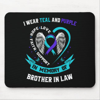 I Wear Teal Purple Awareness Shirt Brother In Law Mouse Pad
