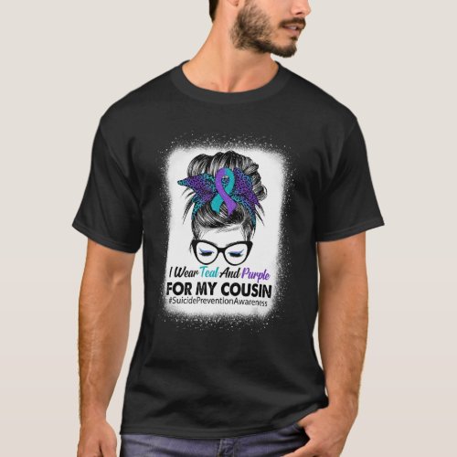 I Wear Teal Purple For Cousin Suicide Prevention A T_Shirt