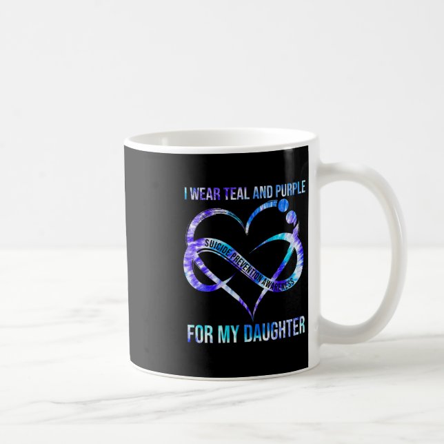 I Wear Teal Purple For Daughter Suicide Prevention Coffee Mug (Right)