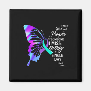 I Wear Teal Purple For Memorial Suicide Prevention Magnet