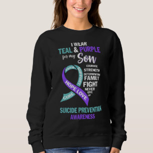 I Wear Teal & Purple For My Son Suicide Prevention Sweatshirt