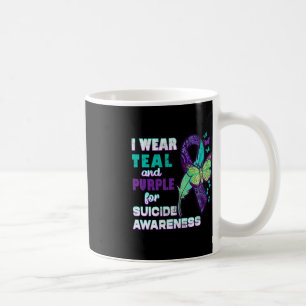 I Wear Teal Purple for Suicide Awareness You Matte Coffee Mug
