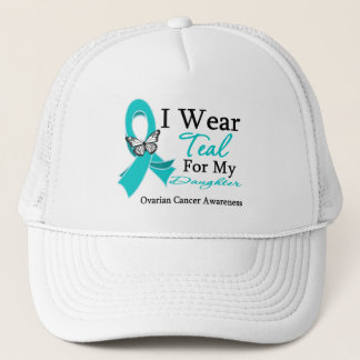 I Wear Teal Ribbon Daughter Ovarian Cancer Trucker Hat