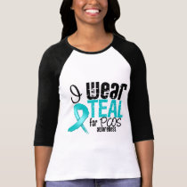 I Wear Teal Ribbon For PCOS Awareness T-Shirt
