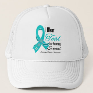 I Wear Teal Ribbon Someone Special Ovarian Cancer Trucker Hat