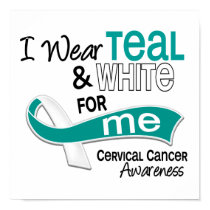 I Wear Teal White 42 Me Cervical Cancer Poster