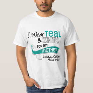 I Wear Teal White 42 Mother Cervical Cancer T-Shirt