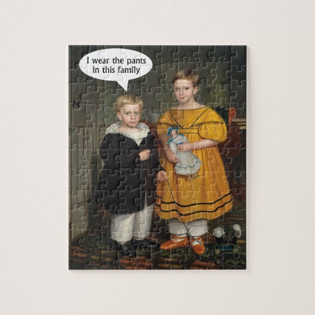 I wear the Pants - Funny Gay Couple Jigsaw Puzzle (Vertical)