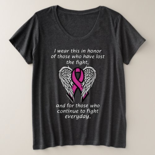 I Wear This for Those WhoBreast Cancer Plus Size T_Shirt