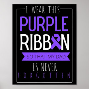 I Wear This Purple Ribbon For Dad Overdose Awarene Poster