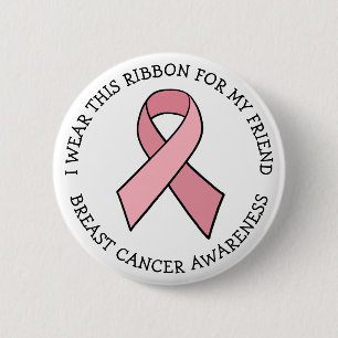 I Wear this Ribbon for my Friend Pink Button