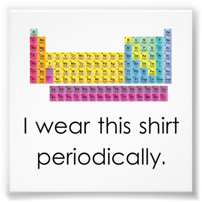 I Wear This Shirt Periodically Photo Print (Front)