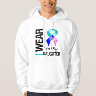I Wear Thyroid Cancer Ribbon For My Daughter Hoodie