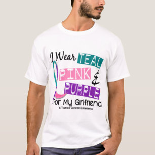 I Wear Thyroid Cancer Ribbon For My Girlfriend 37 T-Shirt