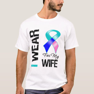 I Wear Thyroid Cancer Ribbon For My Wife T-Shirt