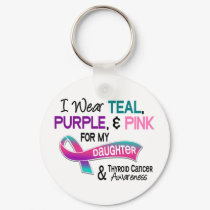 I Wear Thyroid Ribbon For My Daughter Keychain