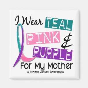 I Wear Thyroid Ribbon For My Mother 37 Magnet