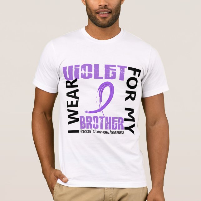 I Wear Violet Brother 46 Hodgkin's Lymphoma T-Shirt (Front)