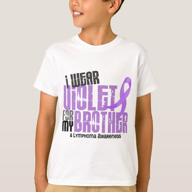 I Wear Violet Brother 6.2 Hodgkin's Lymphoma T-Shirt (Front)