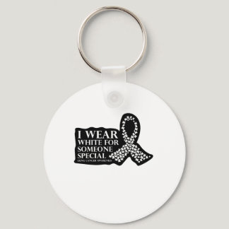 I Wear White for Someone Special Lung Cancer Keychain