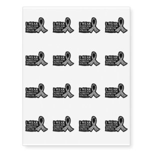 I Wear White for Someone Special Lung Cancer Temporary Tattoos