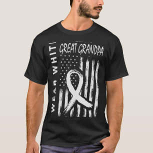 I Wear White Great Grandpa Lung Cancer Awareness F T-Shirt
